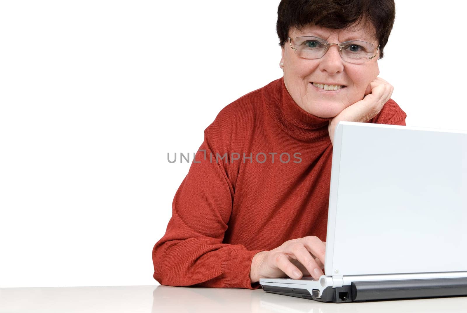 Senior woman with computer