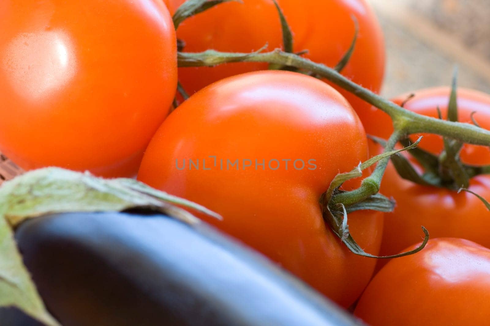 Eggplant and tomatoes
