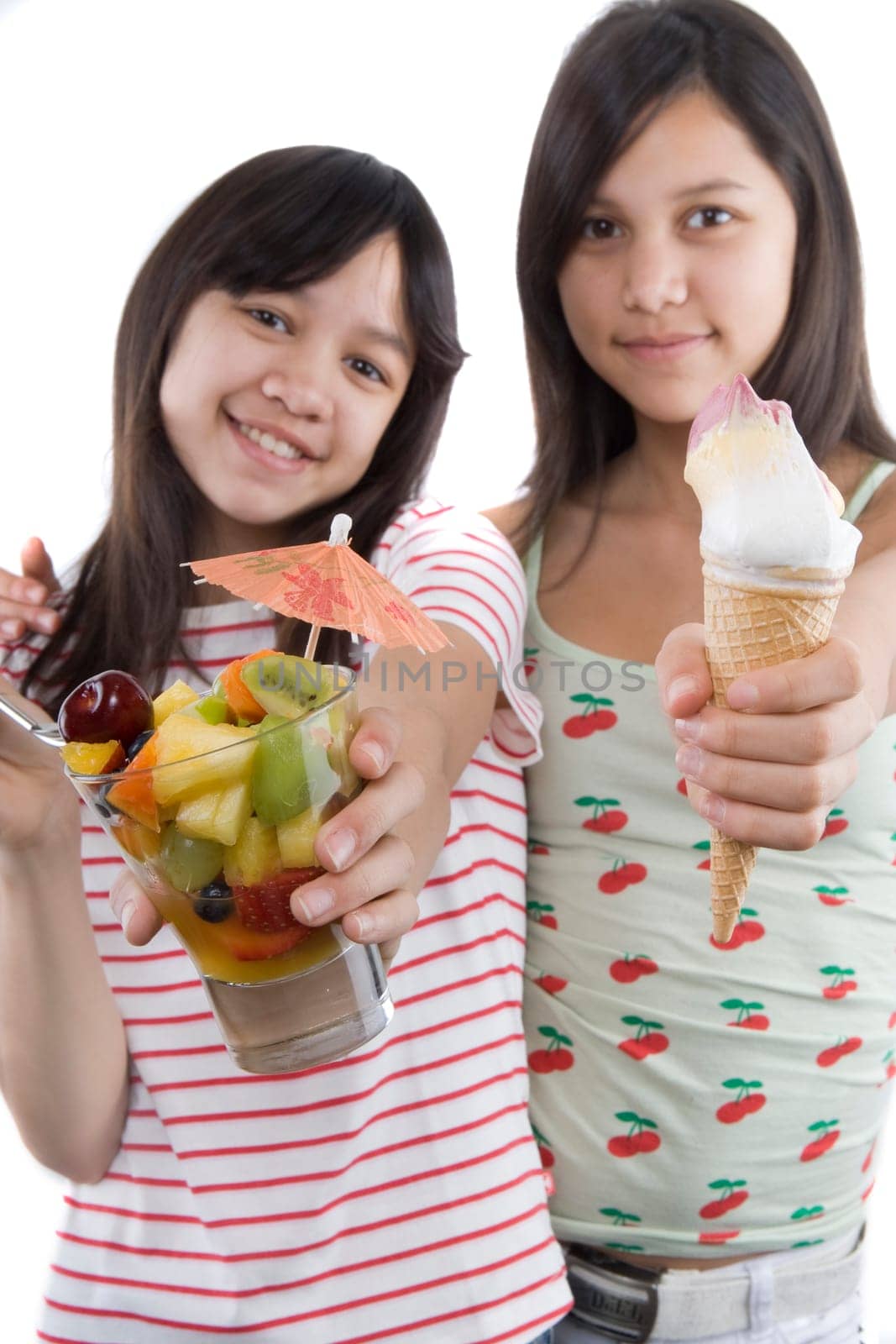 Fruits and ice cream