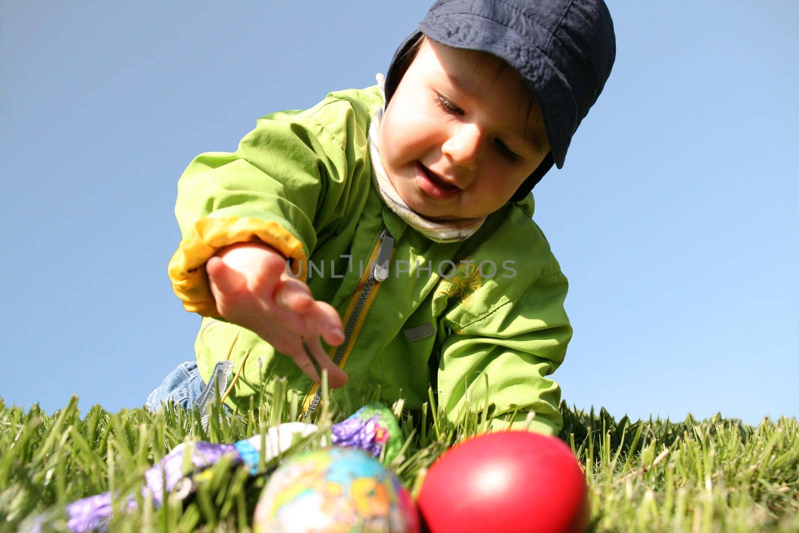 Toddler Seeking Easter Eggs 2
