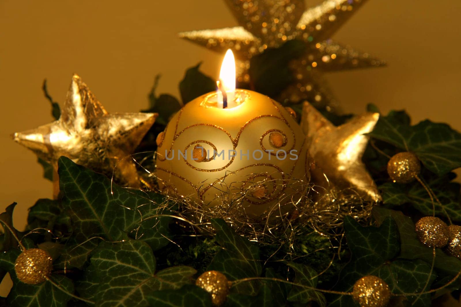 Christmas decoration in gold