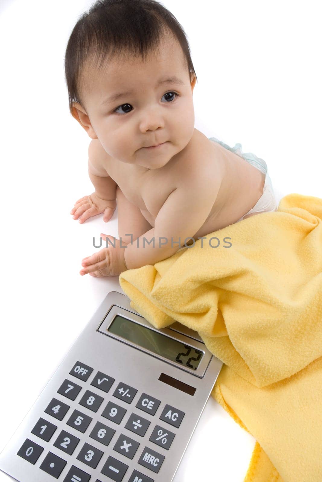 Baby with calculator