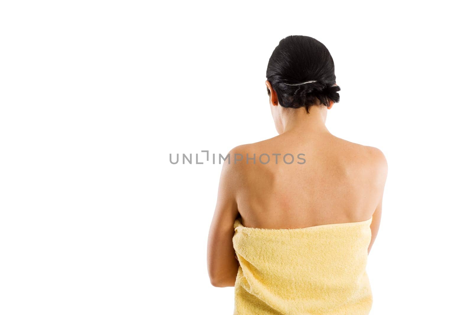 Relaxed woman from behind
