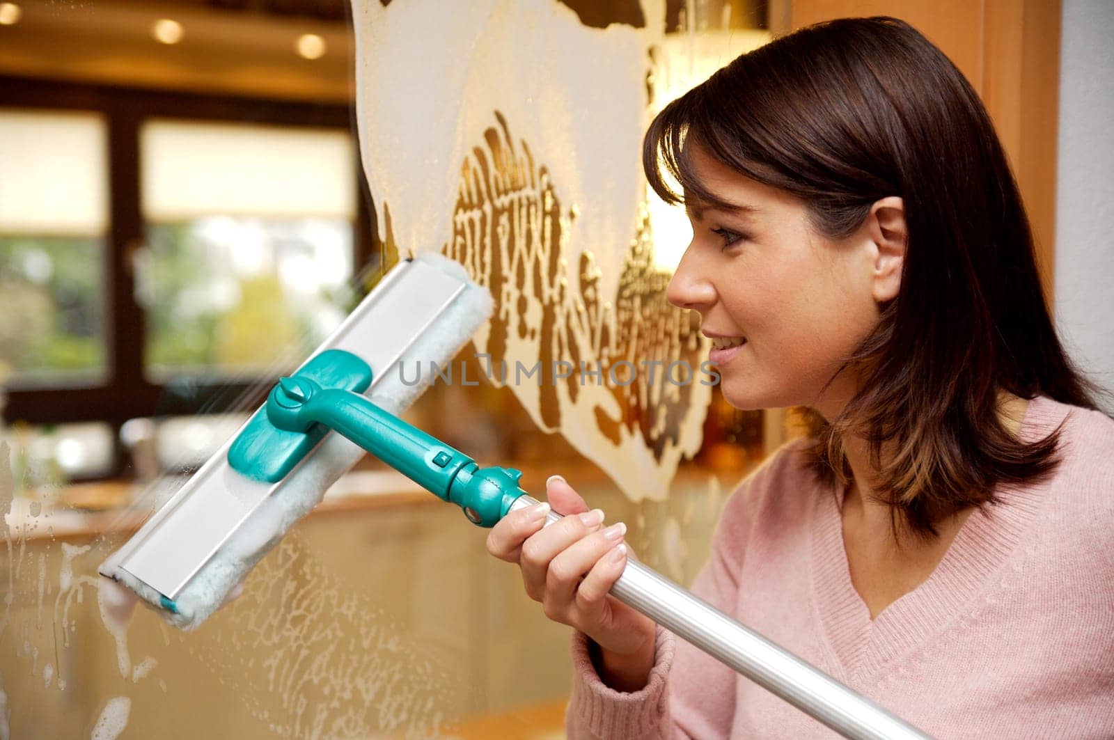 Young woman doing housework