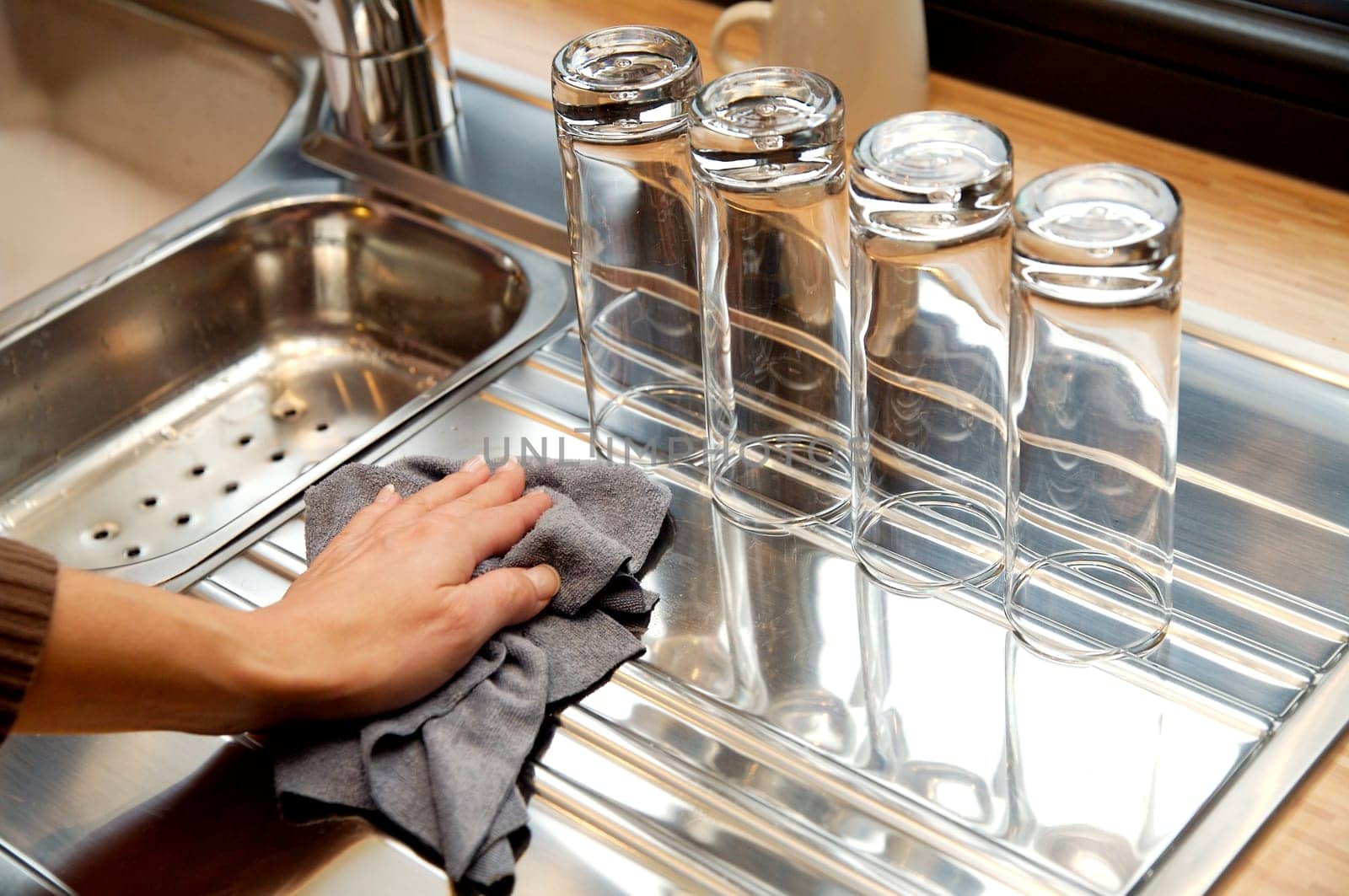 Young woman doing housework