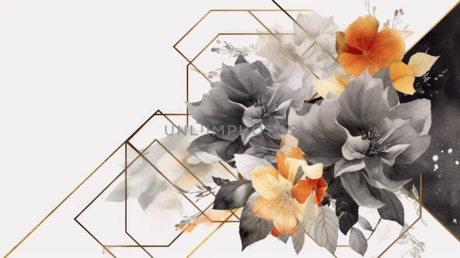 Watercolor abstract design for background of wedding or buzzy social media banner generative AI