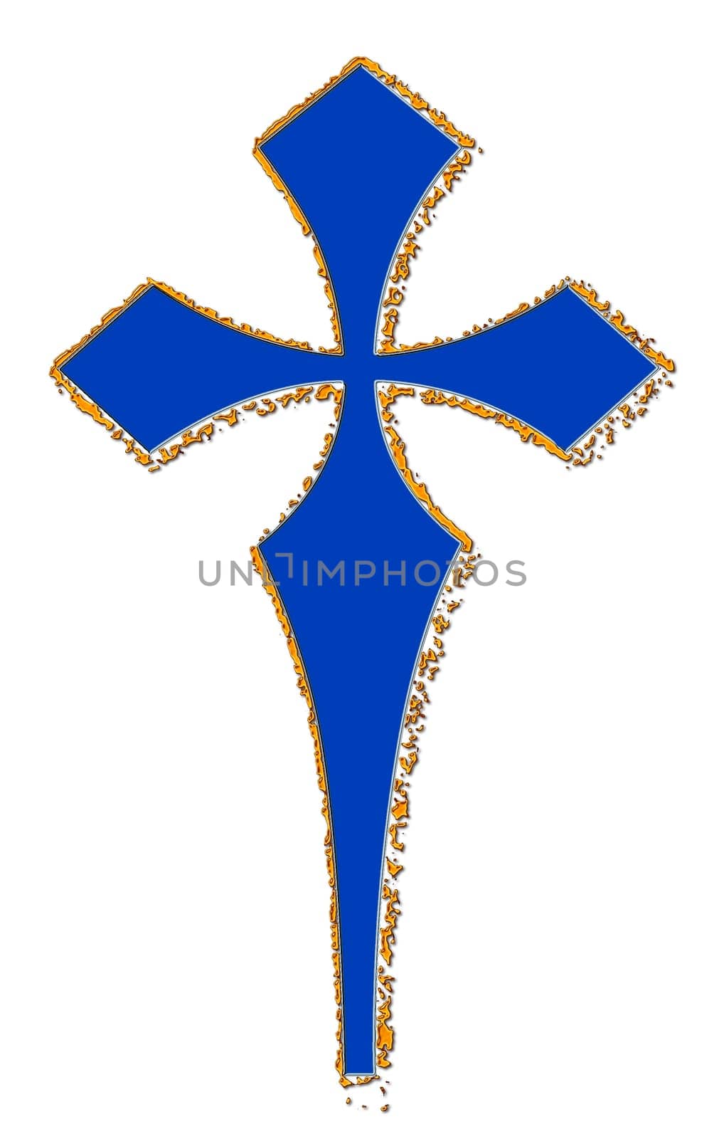 Cross with gold drops