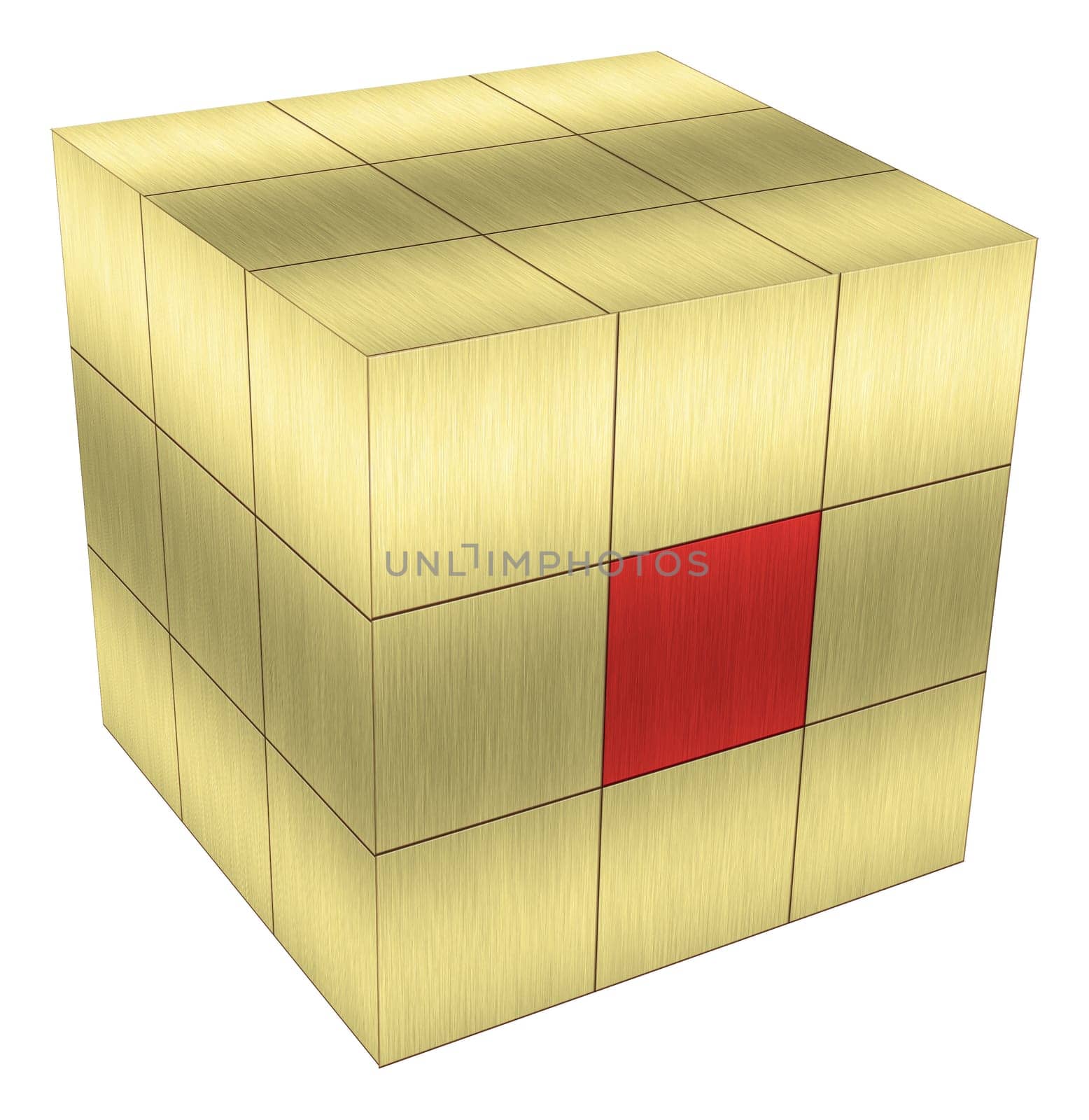 Cube Gold Metal