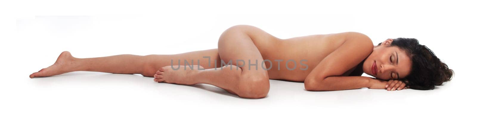 naked woman with closed eyes