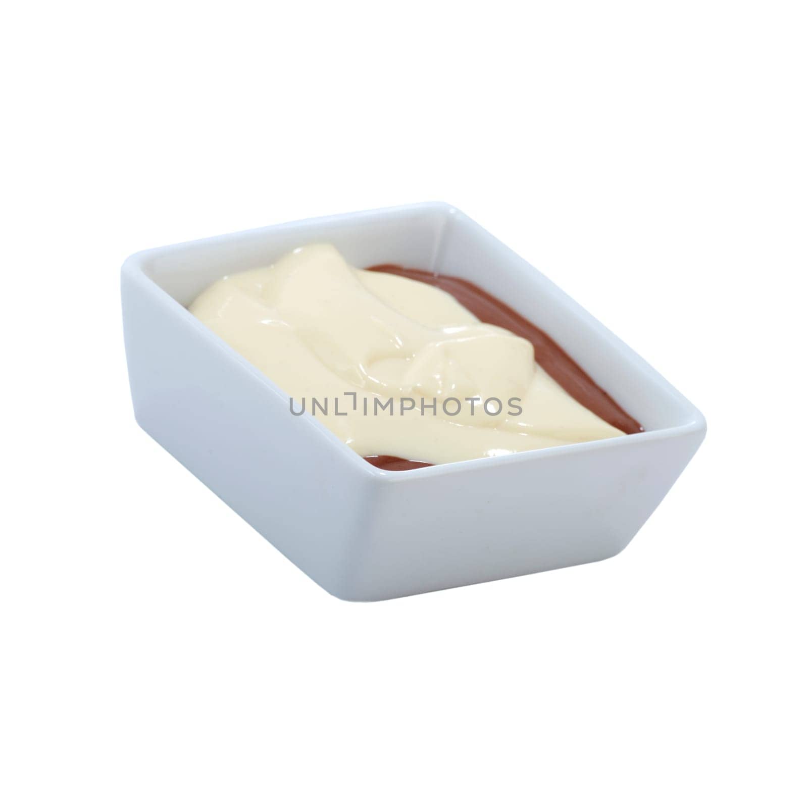 Chocolate pudding with vanilla sauce
