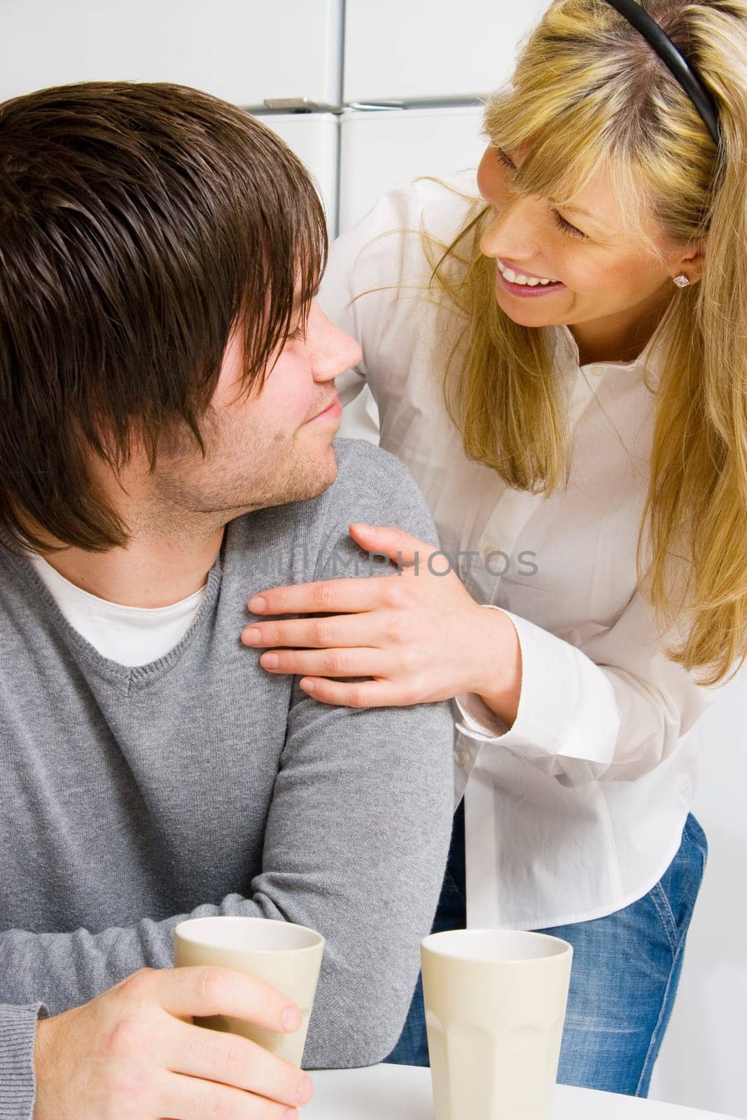 young couple in the kitchen