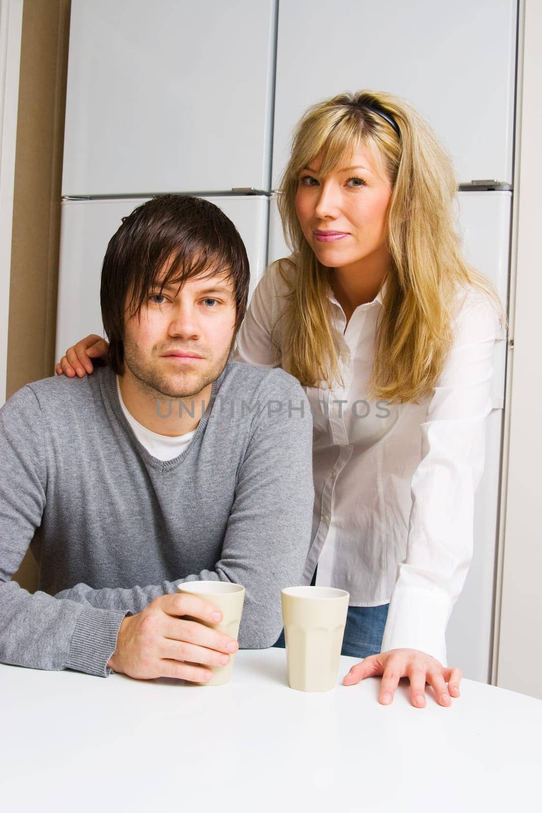 young couple in the kitchen
