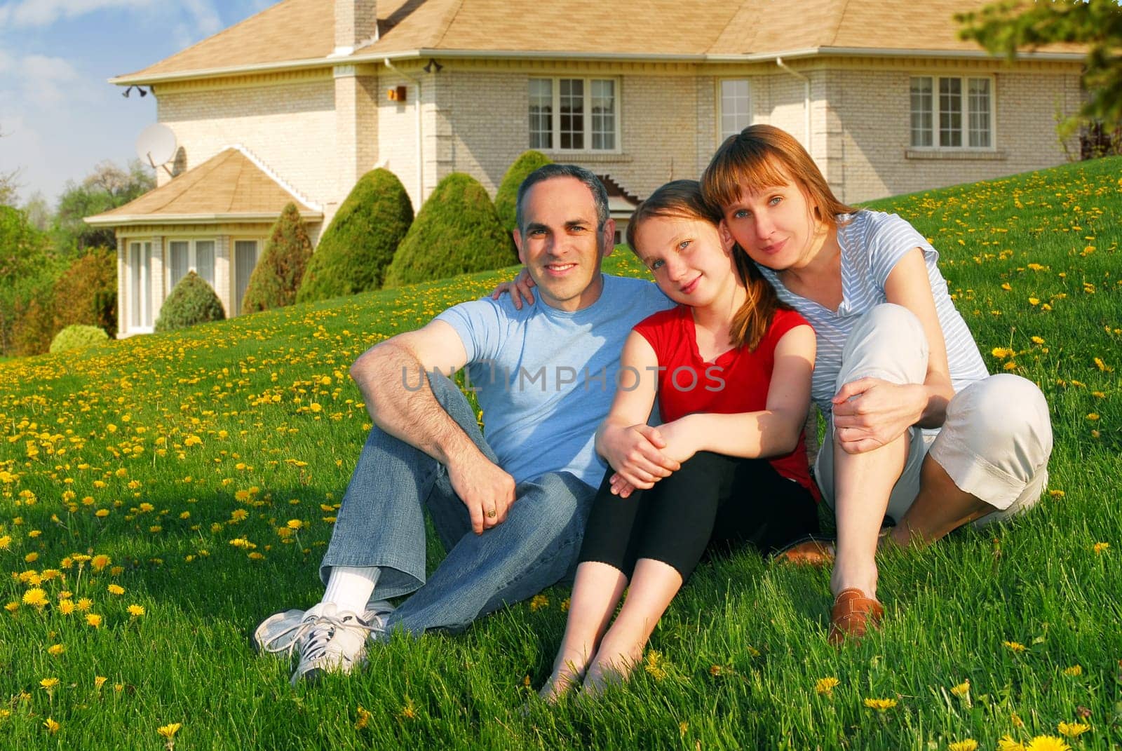 Family at a house