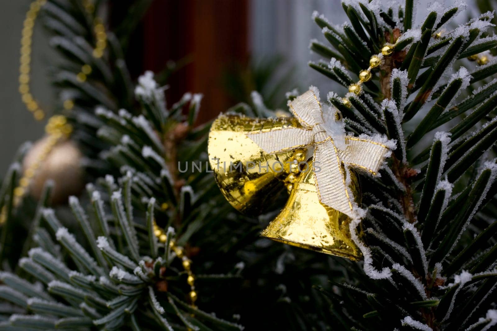 Golden Bells - Christmas Decoration with Spruce Trees