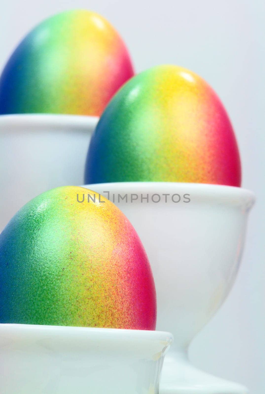 Three Colorful Easter Eggs