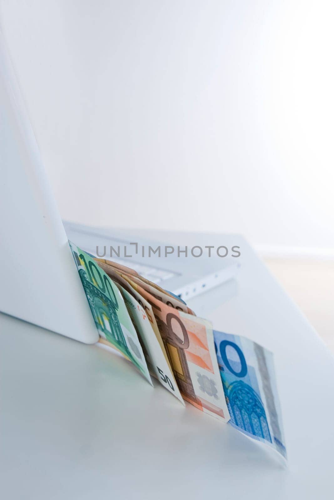 Laptop with money