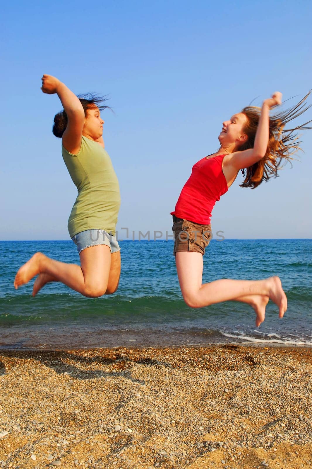 Girls jumping