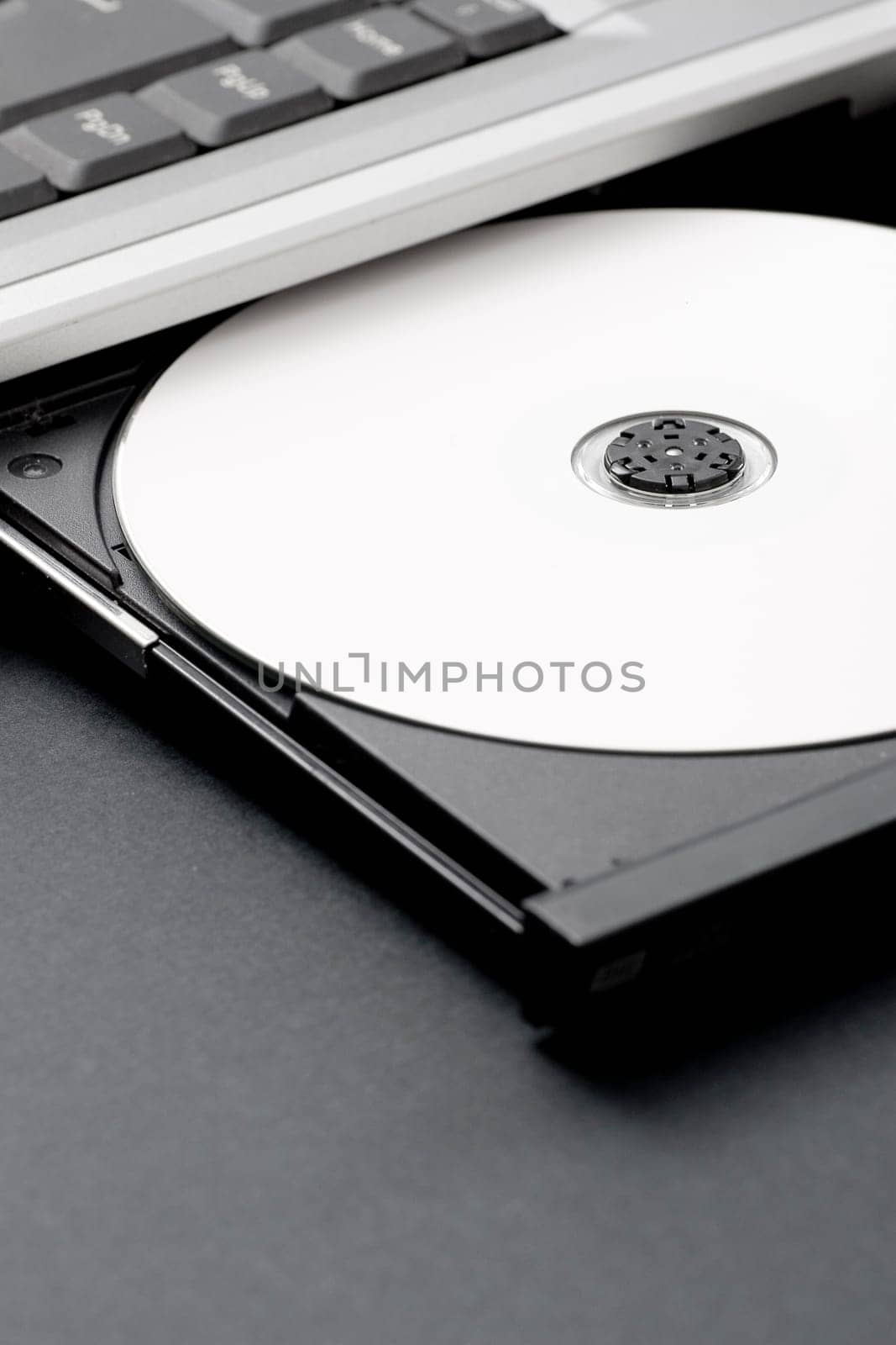 Open laptop CD-ROM drive