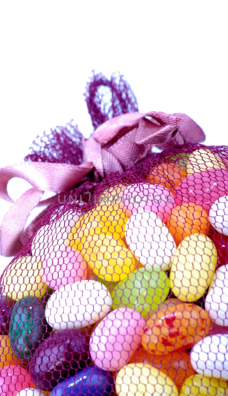 Net with colorful gemstones