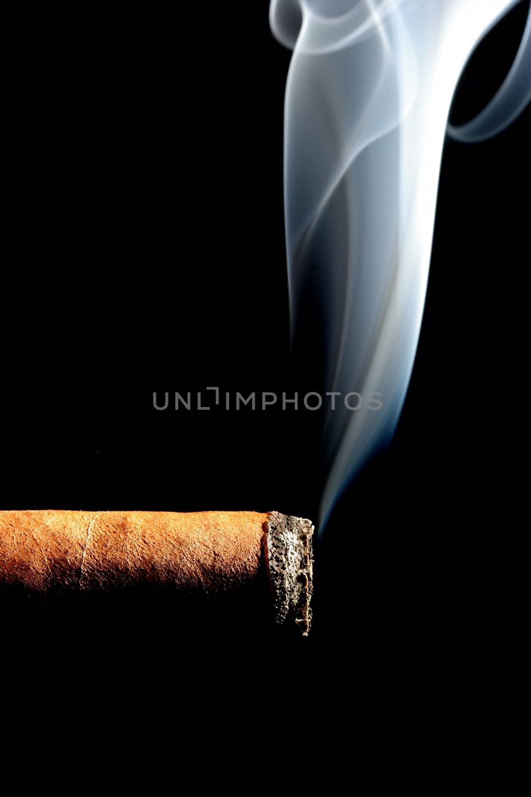 cigar smoke isolated on black