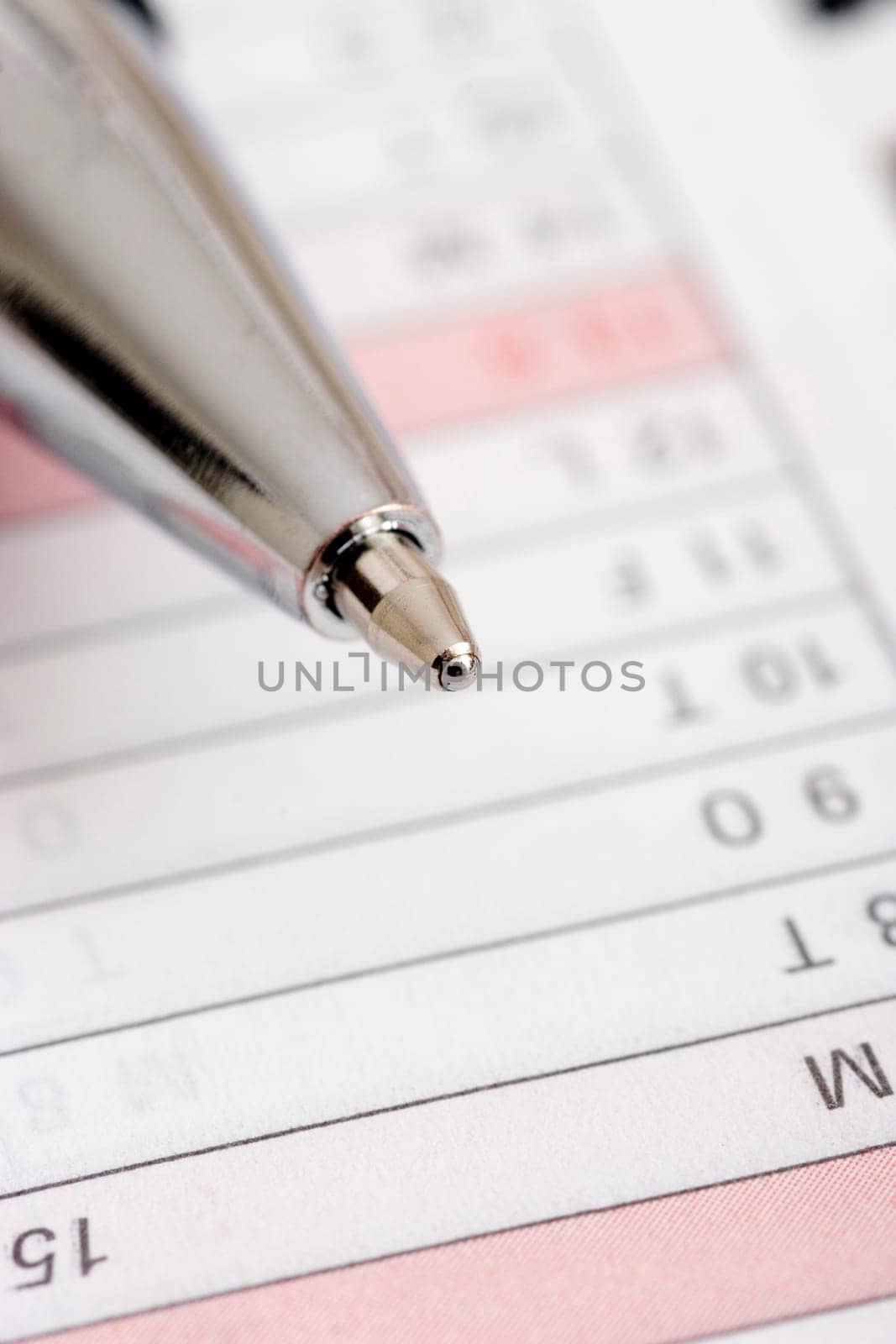 pen on calendar