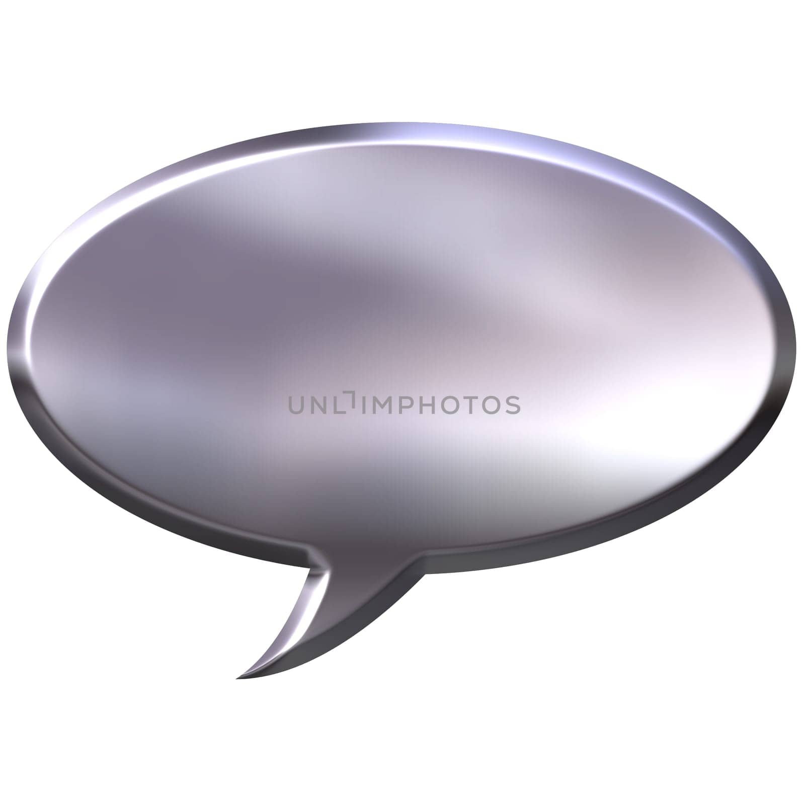 3D Silver Speech Bubble