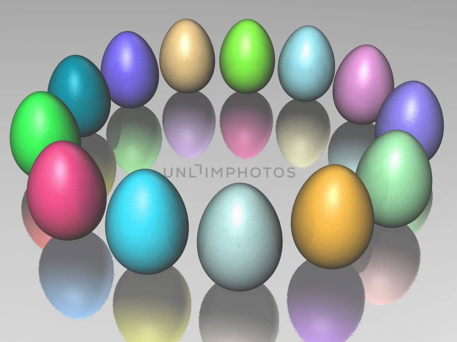 Easter eggs in a circle
