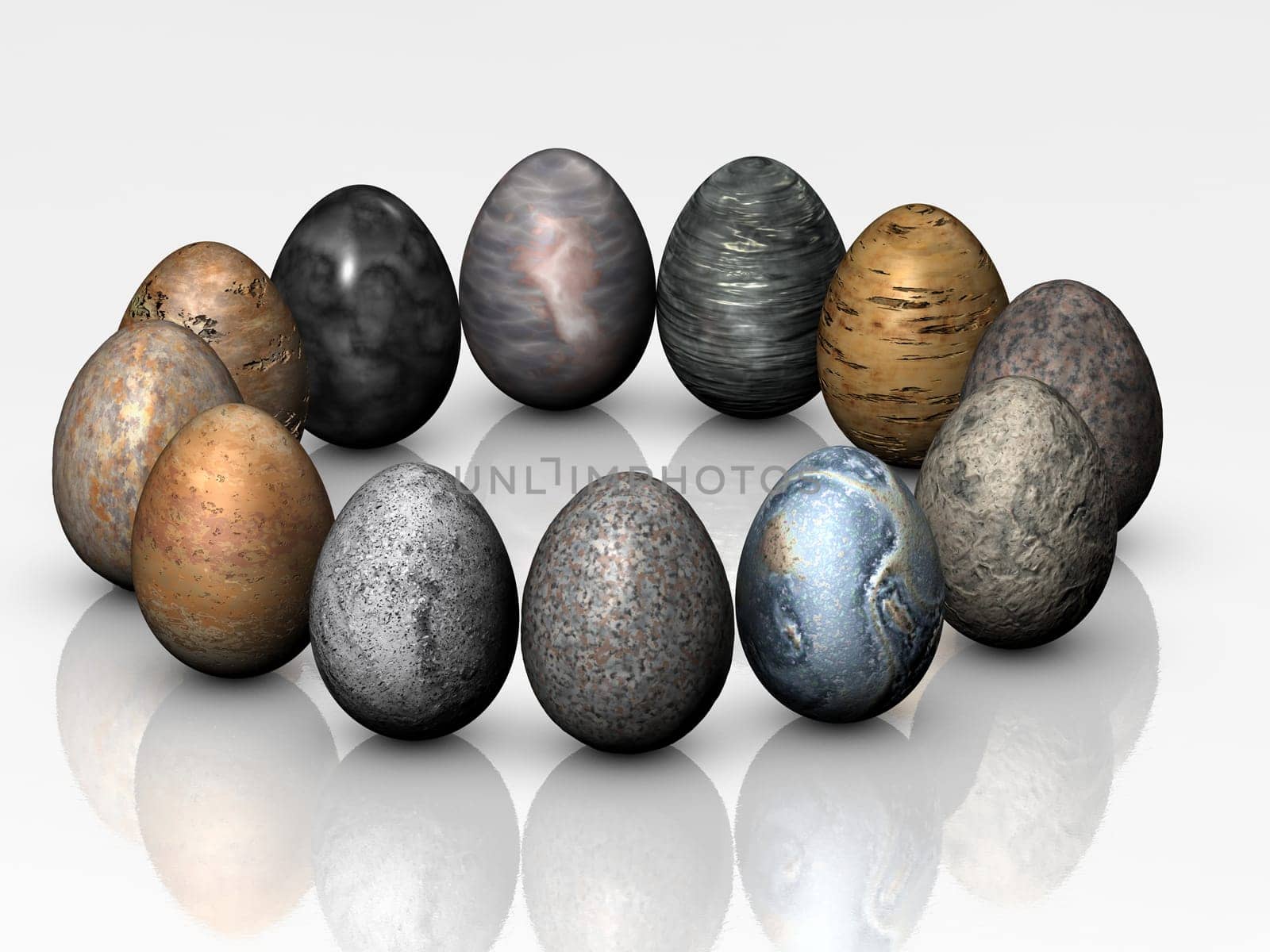 Easter eggs in a circle