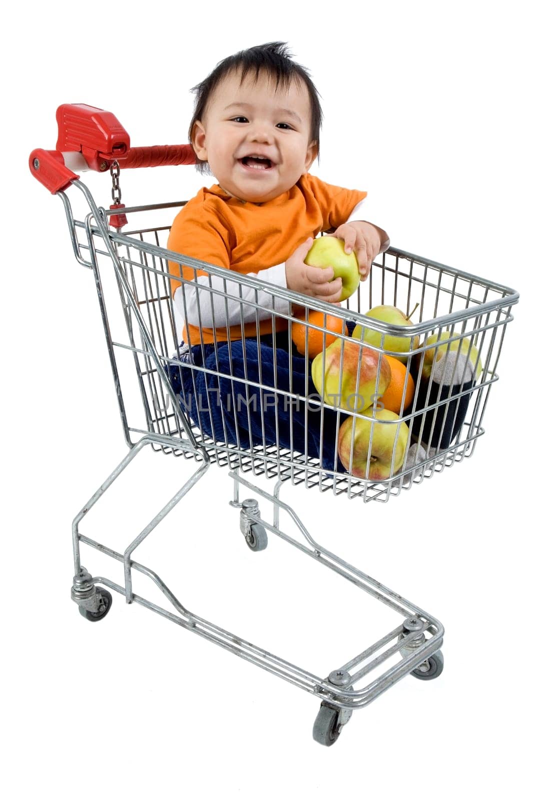 Baby in shopping cart