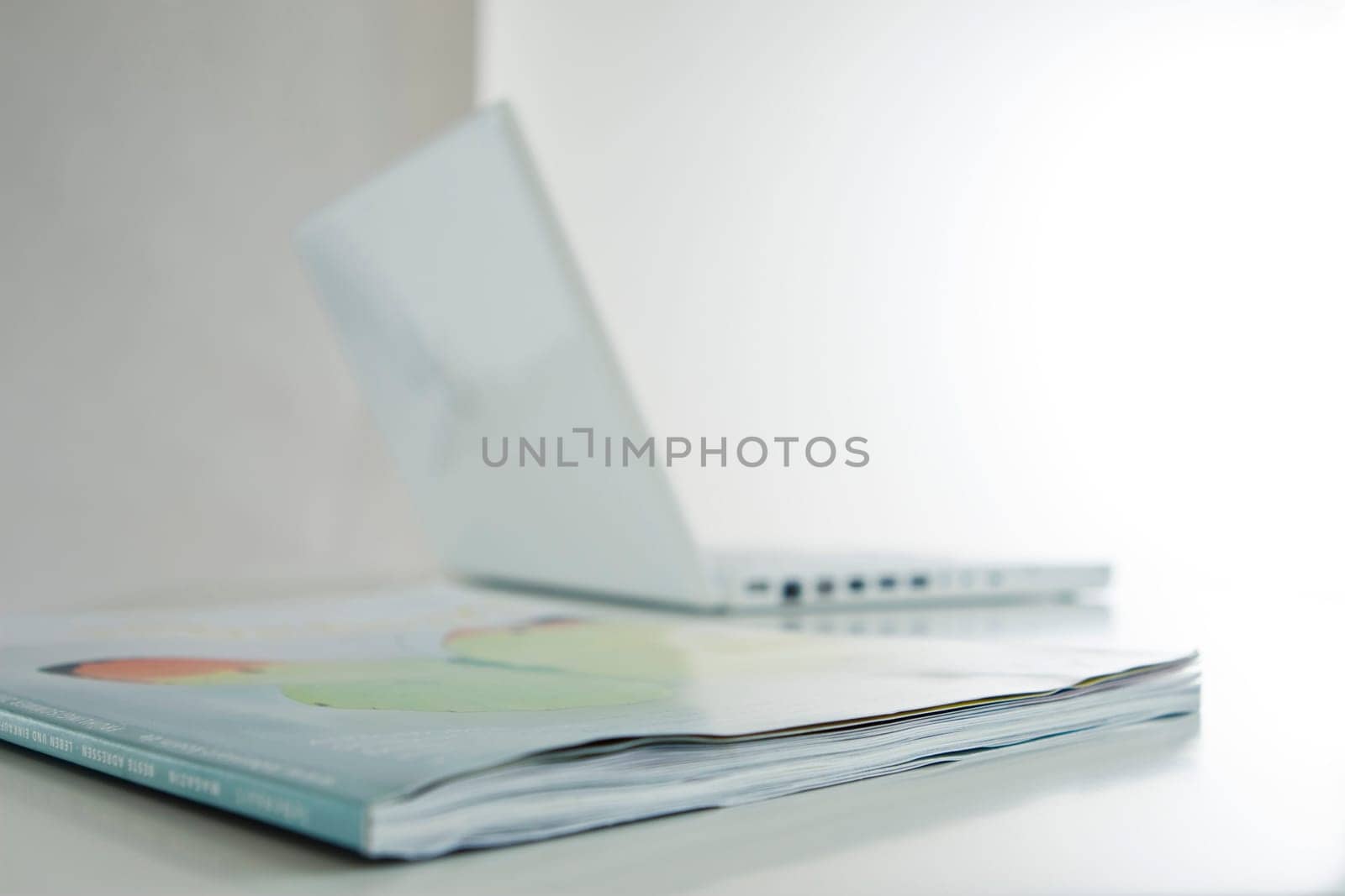 Laptop with magazine