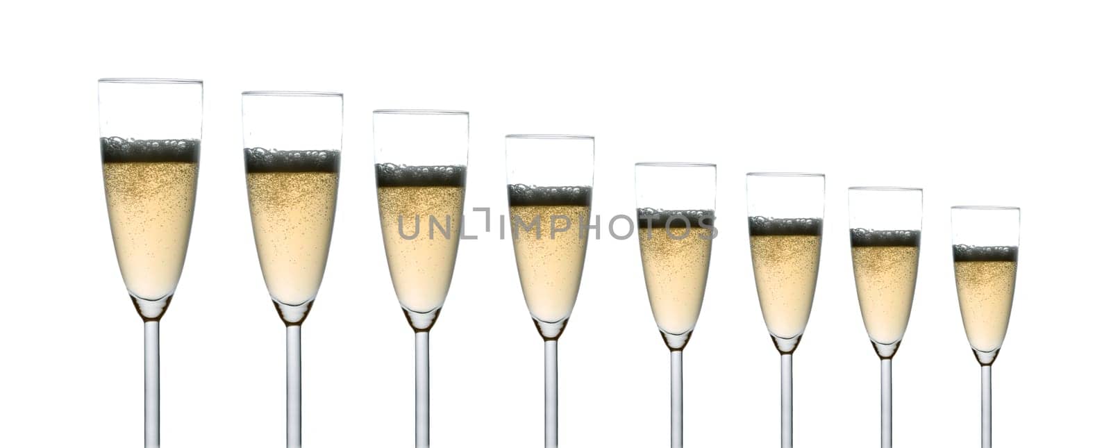 Row of champagne glasses