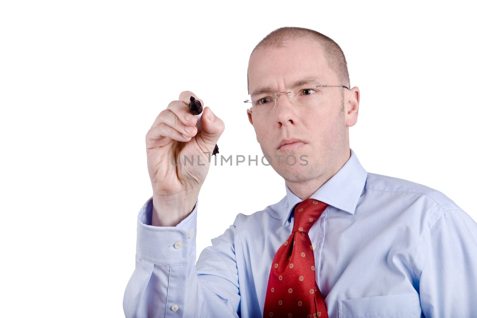 Seminar leader with pen