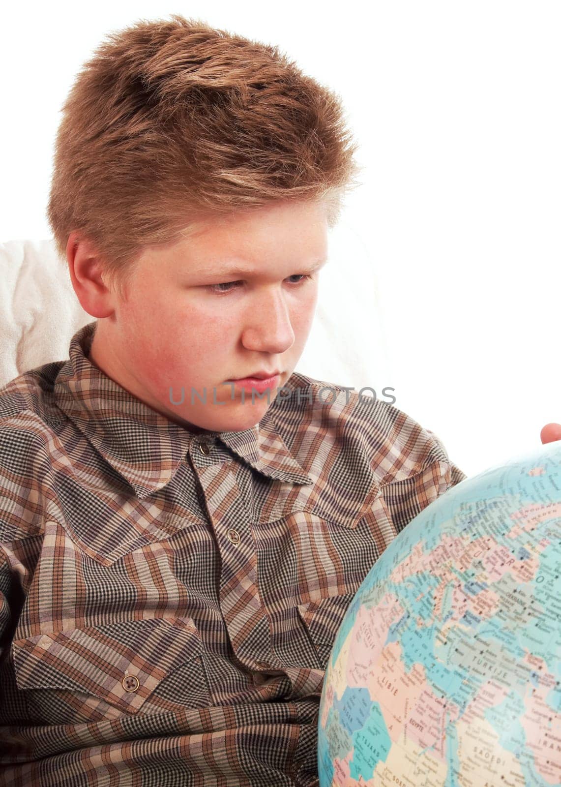 boy with globe
