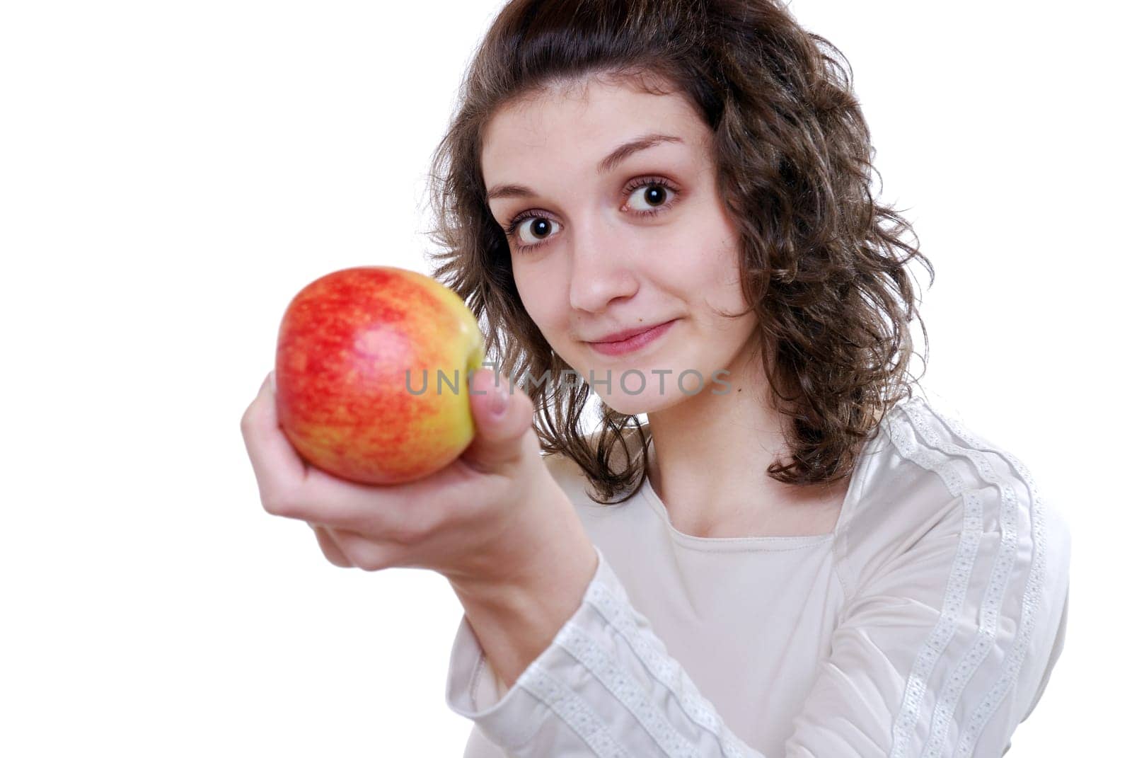 Woman with apple