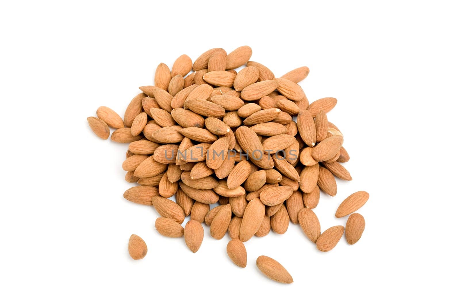 almonds closeup isolated on white