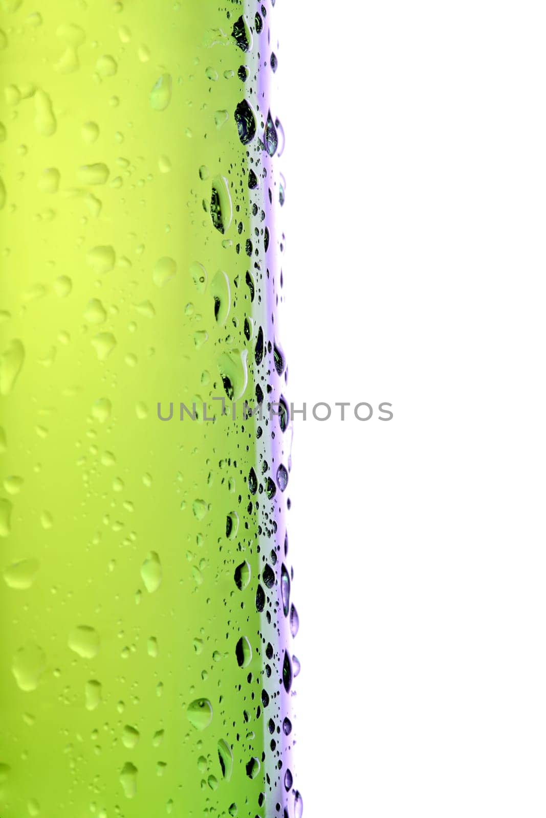beer bottle side macro isolated