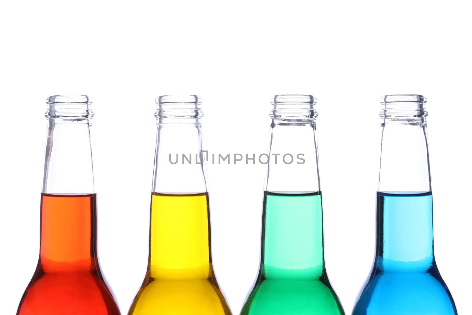 bottles colored isolated