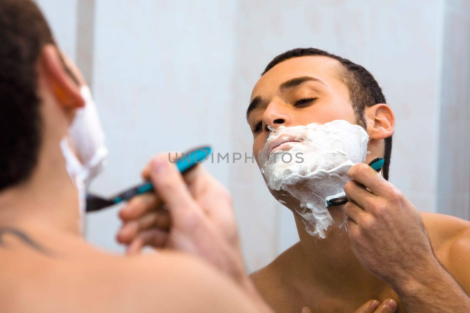 man shaving