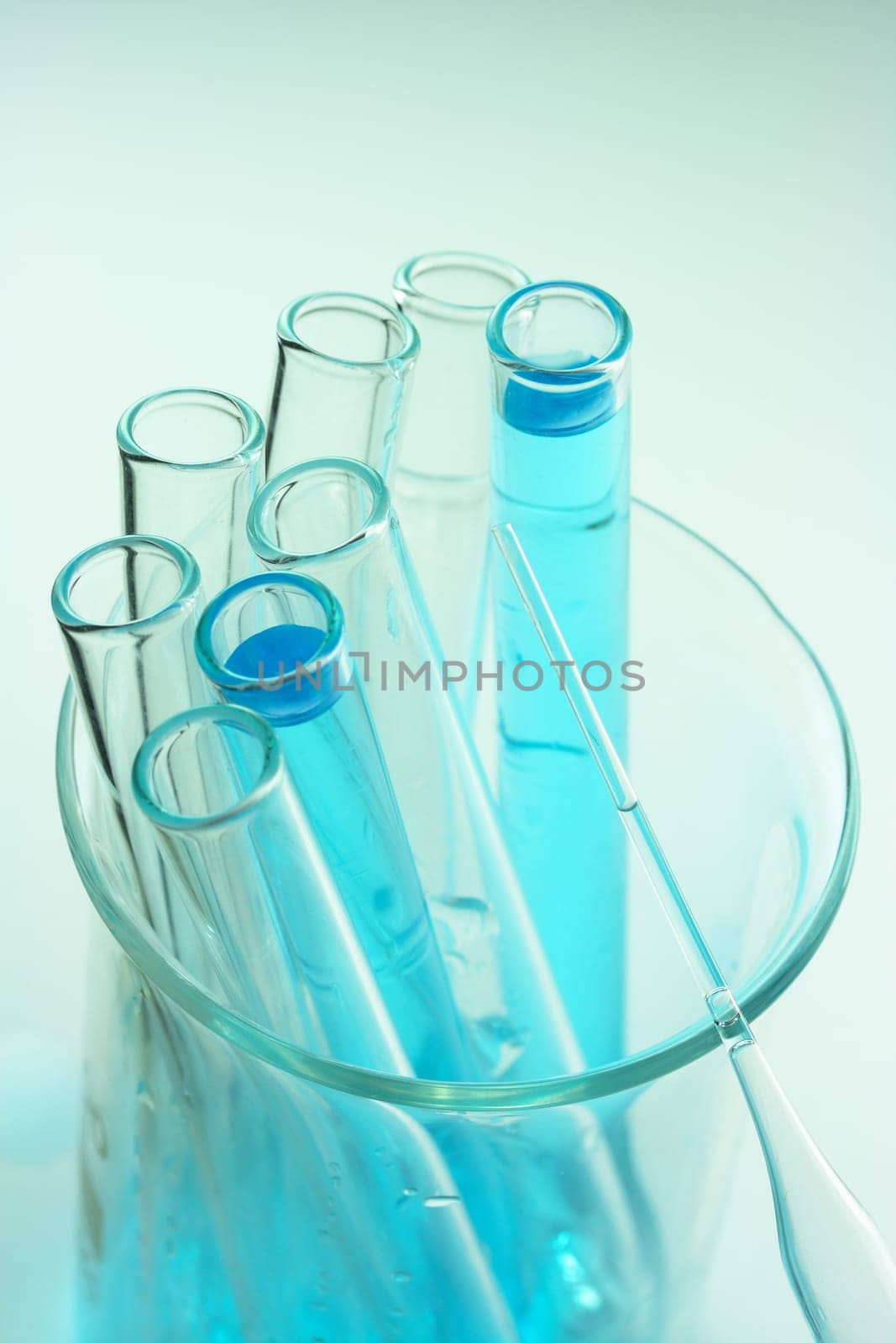 Test tubes with pipette