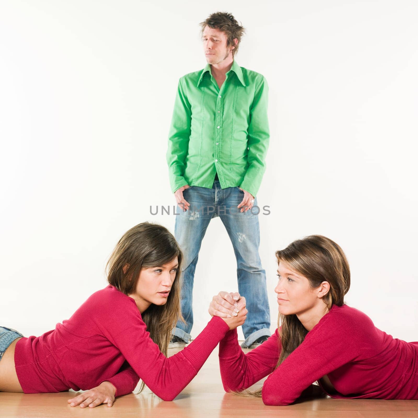 women friends fighting for a man