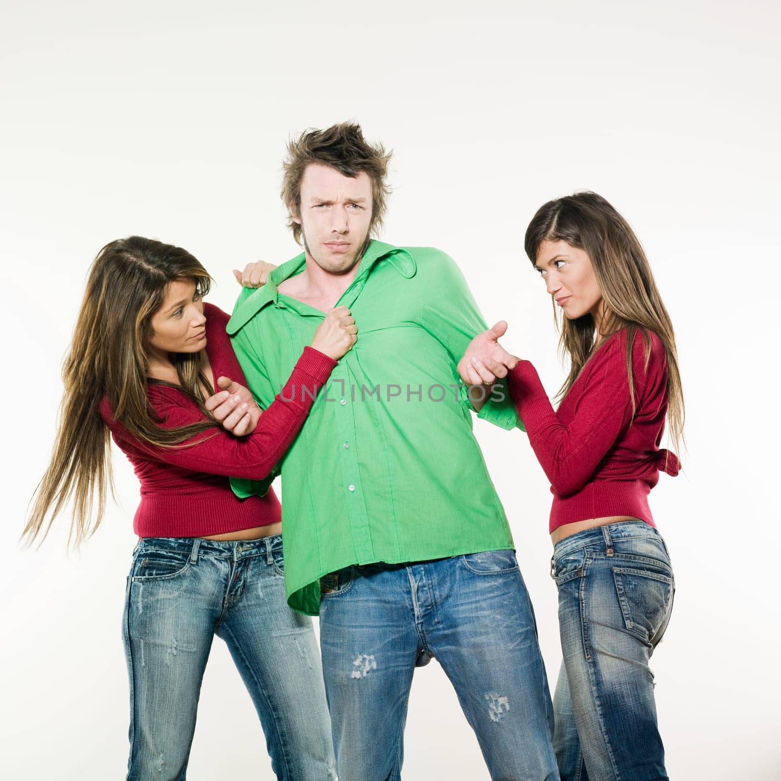 women friends fighting for a man