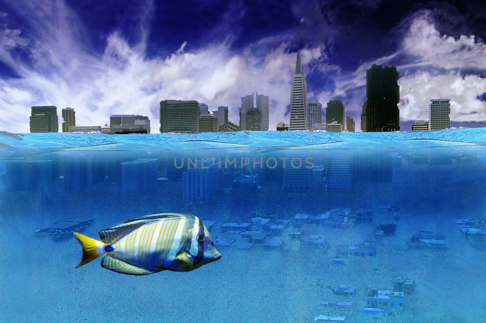 under water