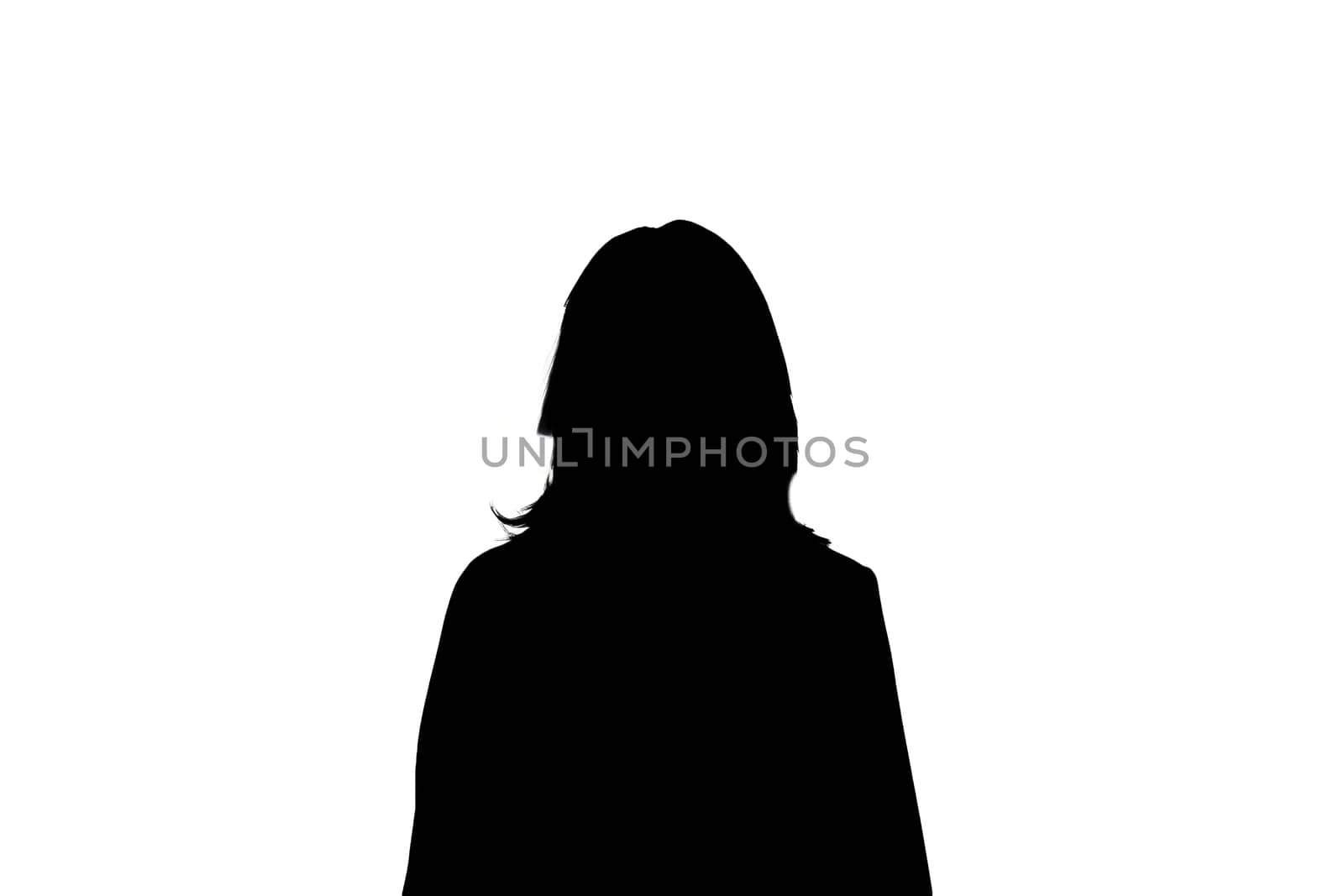 Black silhouette of an unknown person on a white background. by MP_foto71