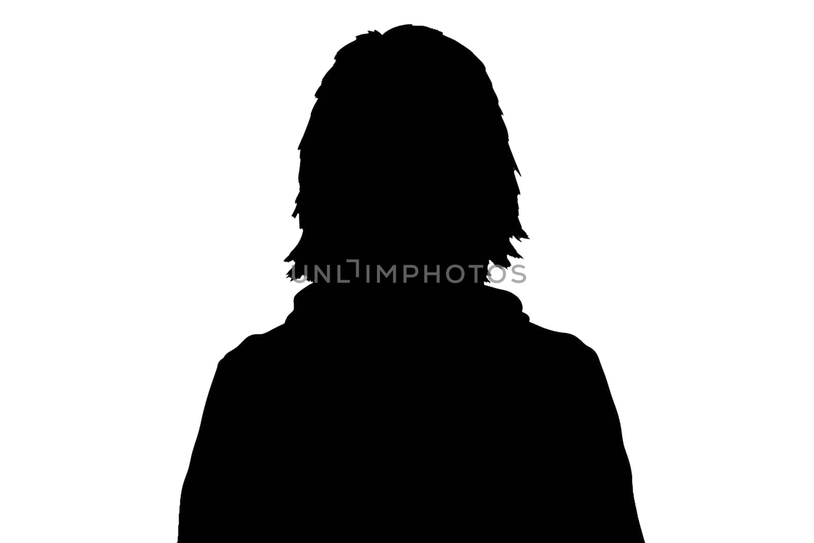 Black silhouette of an unknown person on a white background. by MP_foto71
