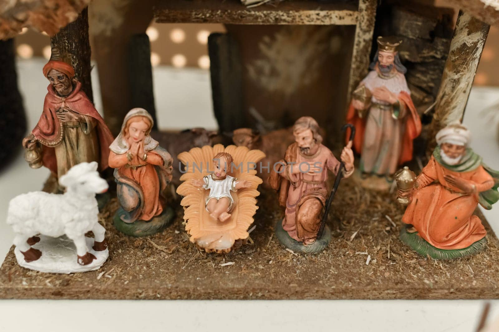 Figurines for the nativity scene of the birth of christ