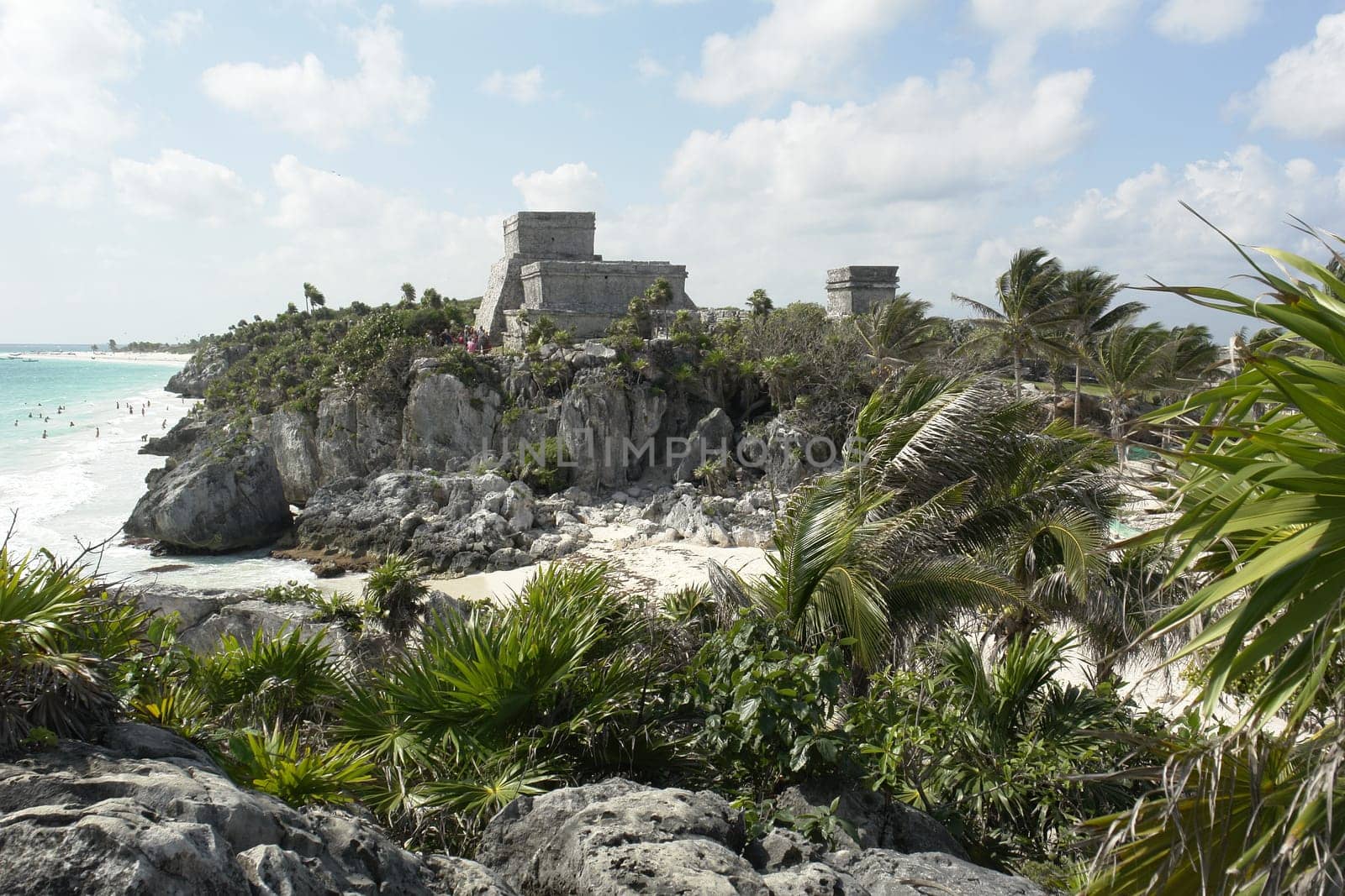 View of Mayan settlement Tulum,Mexico
