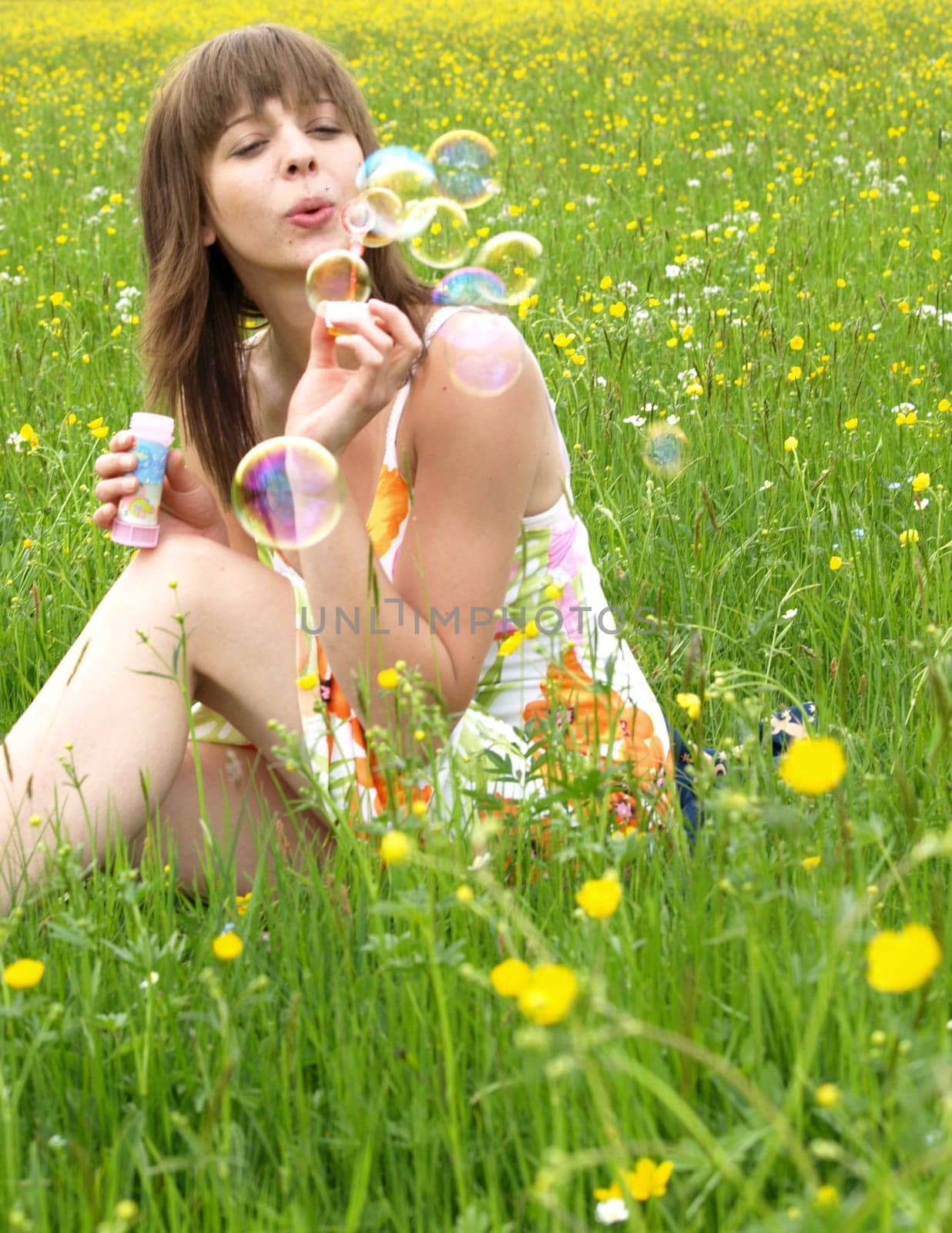 Soap bubbles in the countryside