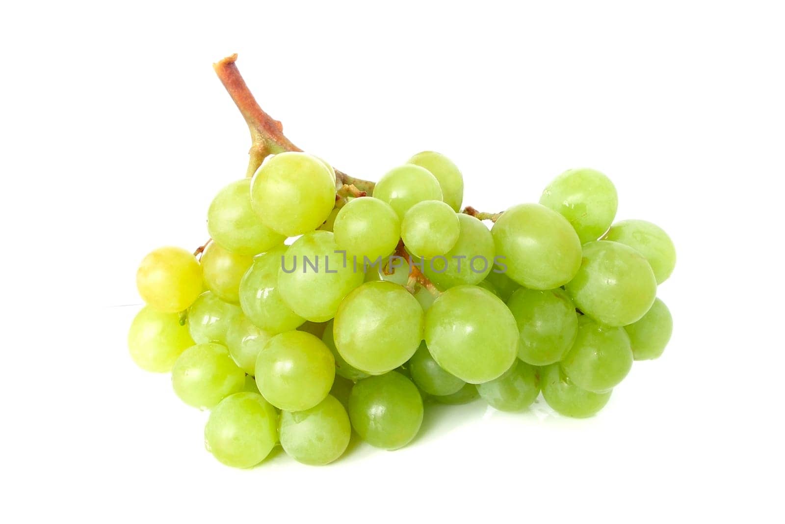Isolated yellow grape cluster