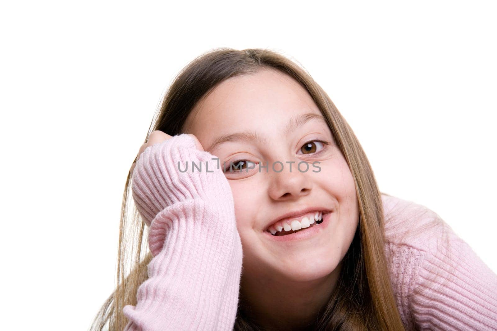 smiling girl isolated on white