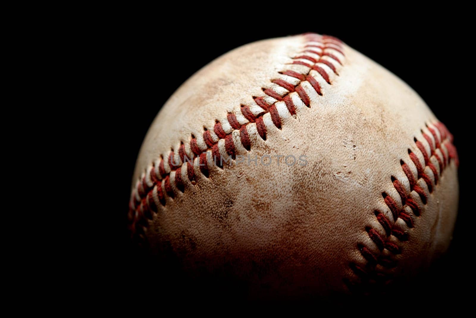 used baseball over black